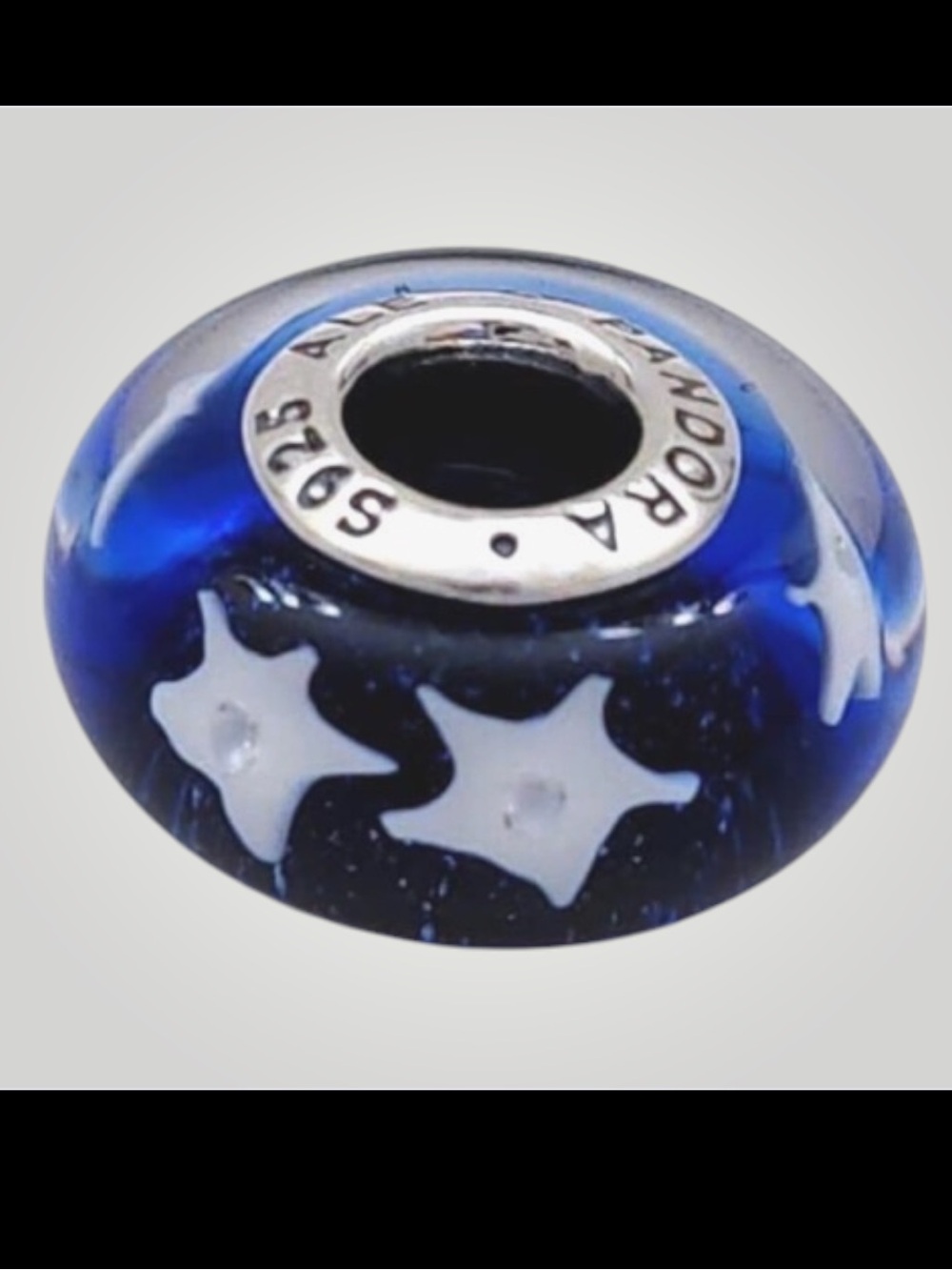 Pandora Sterling Silver Starry Night Midnight Blue Murano Glass Charm
791662cz
